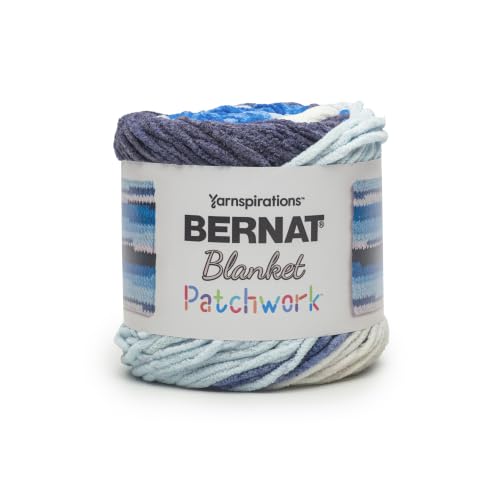 Image of Bernat Blanket Patchwork Yarn for Crocheting Soft, Ocean Waves, 2-Pack | #6 Super Bulky Yarn, 100% Polyester, Soft Crochet Yarn for Blankets, Knitting & DIY Crafts, 220yds, 300g /10.5oz per skein