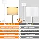 OUTON Stehlampe Wohnzimmer 3 Farbtemperaturen, LED Stehleuchte mit 9W E27 Glühbirne & Fußschalter, Modern Vintage Design Leselampe mit Leinen Lampenschirm für Schlafzimmer, Büro (Weiß)