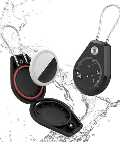 Image of Case with Keychain Holder Shockproof Scratchproof Case for Protective Accessory for Tracking Pets Keys (Black)