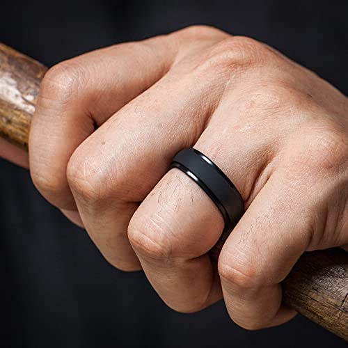 ThunderFit Silicone Rings for Men, Stepped Edge Rubber Wedding Bands - 1/4 Variety Multipack3