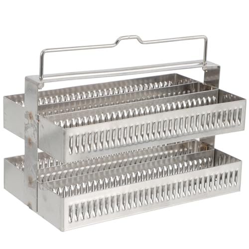 KICHOUSE Slide Drainer Slide Storage Case Stainless Slide Rack Microscope Accessories Pathology Slide Rack Microscope Holder Microscope Slide Holder Tool Stand Stainless Steel Silver