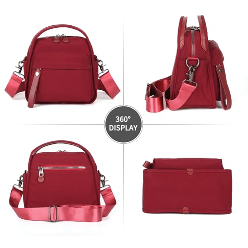Bolso pequeño cruzado de nylon para mujer con asa superior miniatura 4