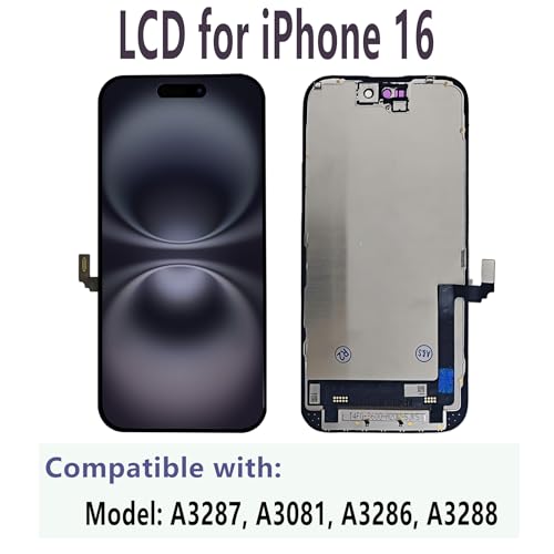 Image of MP+ LCD for iPhone 16 Screen Replacement Repair Kit | Display Digitizer Assembly with Face ID Support, Haptic Touch, Repair Tools and Waterproof Adhesive