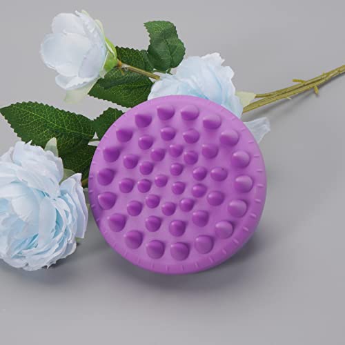 Image of Rey Naturals Hair Scalp Massager Shampoo Brush - Hair Growth, Scalp Care, and Relaxation - Soft Bristles for Gentle Massage - Pink Color (Purple)