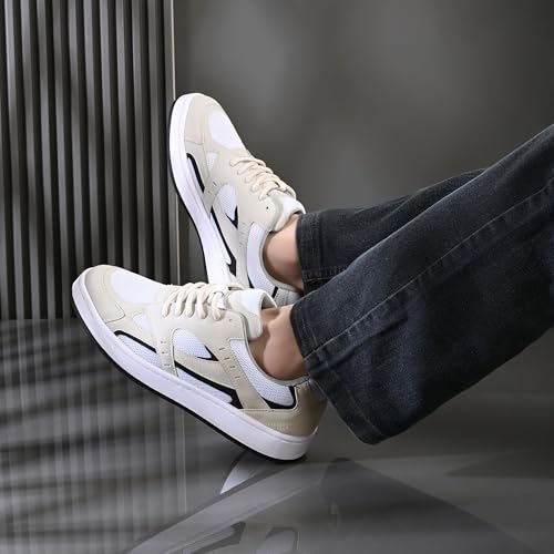 Image of Cruiser Men's Sneaker | Retro Running Shoes | Navy Blue White Men's Sneakers |Mesh Synthetic Resin Lace-Up Sneakers | Midsole Athletic Casuals | Perfect for Outings, and Comfortable All-Day Use(2657)