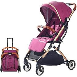 Twistshake Carrito SONARIN Silla de paseo Ligera y Compacta,cochecito de portátil,plegable con una mano,arnés de cinco puntos,Ruedas mejoradas,ideal para Avión(Púrpura)