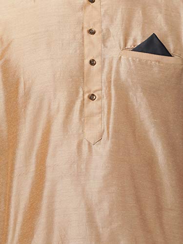 Image of VASTRAMAY Men's Black Cotton Blend Kurta and Pyjama Set