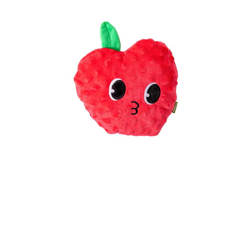 DAFORERAL Plush Vegetable Fruit Dog Toy, Squeaky Chew Toy for Dogs, Dual Sound Design for Boredom Relief and Dental Cleaning (apple)