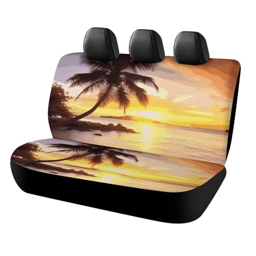 Housse de siège arrière de voiture durable au design tropical de palmiers