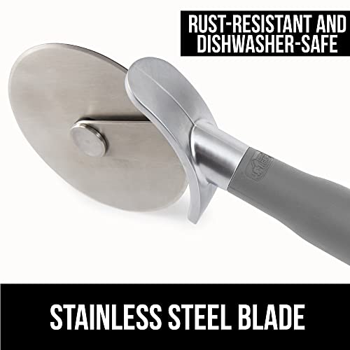 Gorilla Grip Large Pizza Cutter Wheel, 9 Inch, Sharp Stainless Steel Blade, Rust Resistant, Comfort Handle, Thumb Guard Protection, Slice Thick Or Thin Pizzas, Pie Crust, Pastries In Seconds, Gray #TOP4