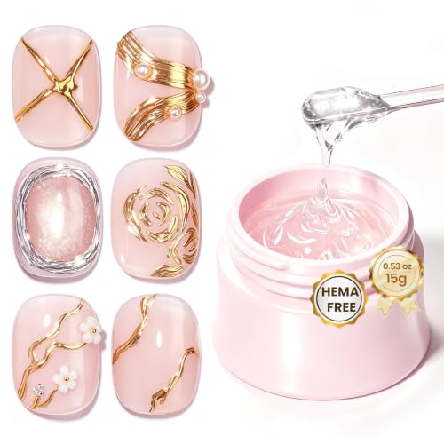 Beetles 3D Gel Nail Art: Clear No Wipe for Chrome Powder &amp; Painting 15g