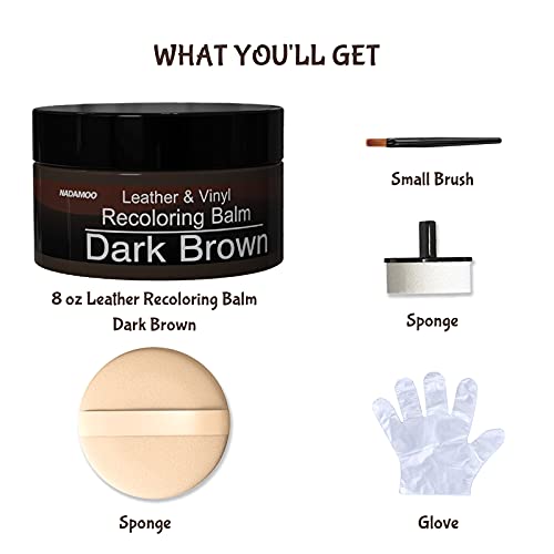 8-Oz NADAMOO Leather Recoloring Balm & Repair Kit (Dark Brown) - image 2