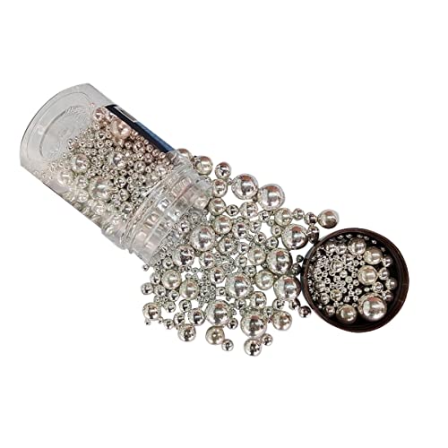 Image of Edible Silver Sugar Pearls Candy Sprinkles 120G / 4.23Ounce Baking Cake Sprinkles Cupcake and Cake Topper Cookie Decorations Wedding Party Valentines Halloween Christmas Supplies