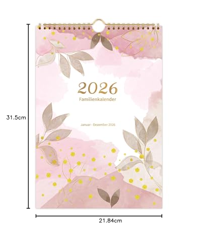 Familienplaner 2026 - Kalender 2026 Familienplaner 4 Spalten, Familienkalender 2026 von Jan. 2026 bis Dec. 2026, Effektive, Einfache Planung