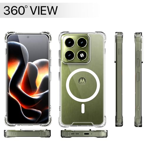 Image of Pikkme Back Cover for Motorola Moto Edge 70 Pro 5G Mag-Safe Shockproof PC + TPU | Protective Case Magnetic Support | Bumper Case (Transparent Mag-Safe)