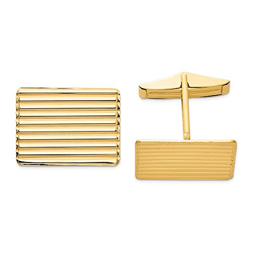 Mancuernillas para hombre en oro amarillo 14k 15mm x 19mm miniatura 1