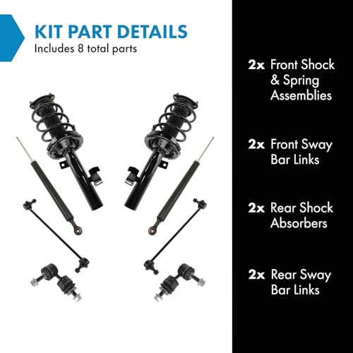 Image of TRQ Front and Rear Suspension Kit Complete Strut & Coil Spring Assembly Shock Absorber Sway Bar Stabilizer Link for 2010-2013 Mazda 3