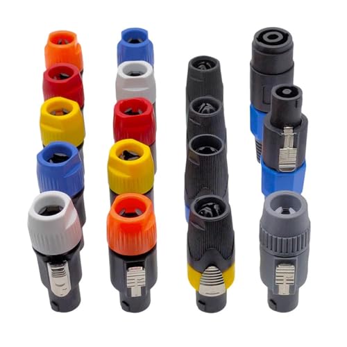 Conector Powercon de altavoz de 4 núcleos para audio y alimentación gris pack de 5 unidades