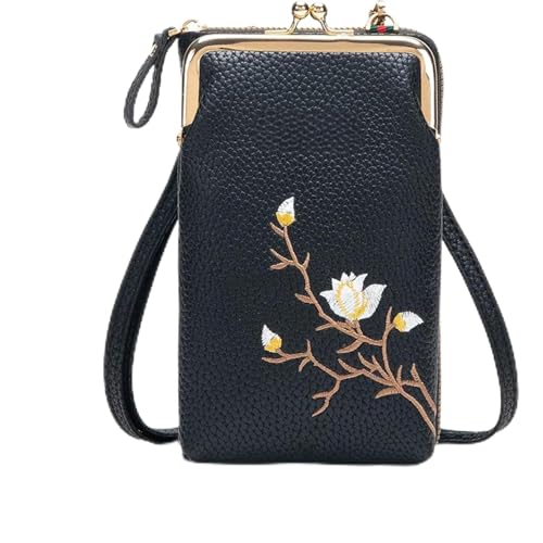 Women Sling Cross-Body Wallet with Mobile Cell Phone Holder,Cute Design Leather Cellphone Bag Small Wallet Purses with Strap