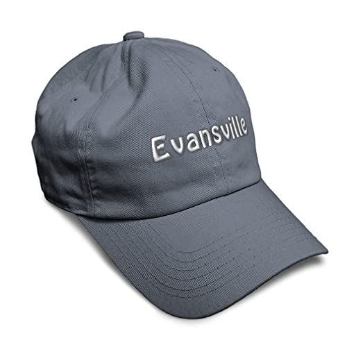 Soft Baseball Cap Evansville Love City Twill Cotton Dad Hats for Men & Women Dark Grey