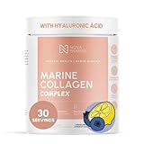 Nova Pharma Marine Collagen Powder with Peptides & Hyaluronic Acid - Collagen Supplement Now with Vitamin C & Biotin - Hydrolyzed Marine Collagen -Skin Health - Anti-aging - Collagène Marin - Lemon