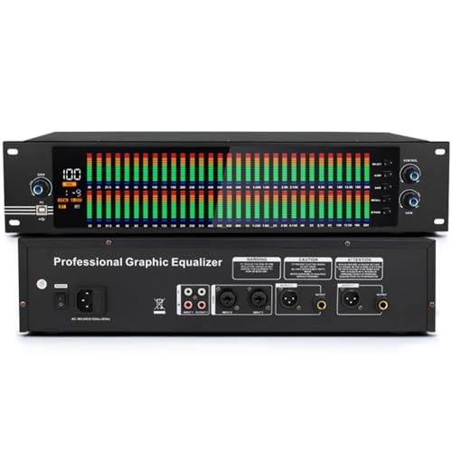 Ecualizador digital gráfico estéreo de 31 bandas, con pantalla LED, 10 efectos preestablecidos, depuración por PC, reducción automática de ruido, ajuste de graves, medios y agudos, para estudio de grabación miniatura 1