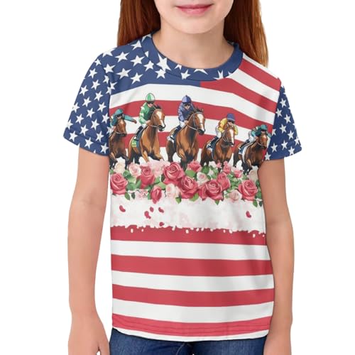 Image of Kids Graphic T-Shirt Boys Girls Novelty Tees Top Short Sleeve Shirts Summer Blouses 3-16