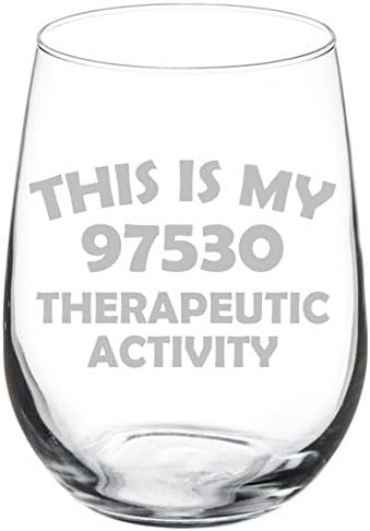 MIP Brand Wine Glass Goblet This Is My 97530 Therapeutic Activity Funny OT PT Occupational Physical Therapist (17 oz Stemless) (Pack of 2)