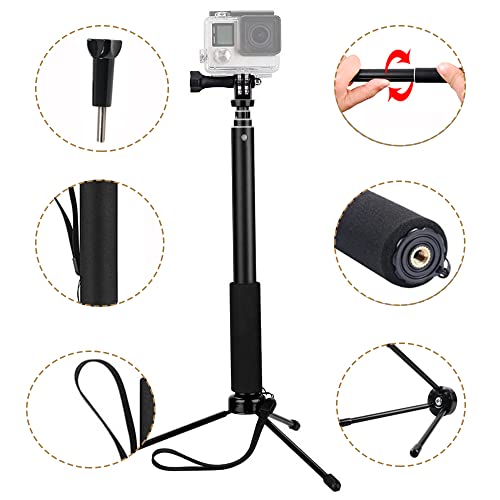 Vvhooy Extendable Selfie Stick 11-37 Inch Waterproof Action Camera Monopod Pole Adjustable Hand Grip Compatible With Gopro Hero 11 10 9 8,Akaso Ek7000 Brave 4 Brave 7 Le V50X,Insta 360 X3 X2 And More #TOP5