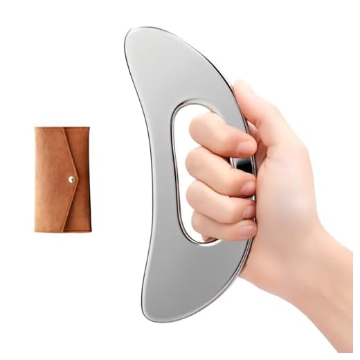 Gua Sha de acero inoxidable,Scraper de fisioterapia para todo el cuerpo，Masajeador anticelulítico/de drenaje linfático para masaje muscular profundo, modelado corporal y reafirmación cutánea.
