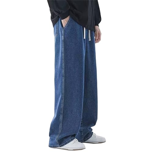 Men's Casual Loose Fit Baggy Denim Pants Oversize Streetwear Summer Jeans Straight Leg Wide Leg Hip Hop Jeans