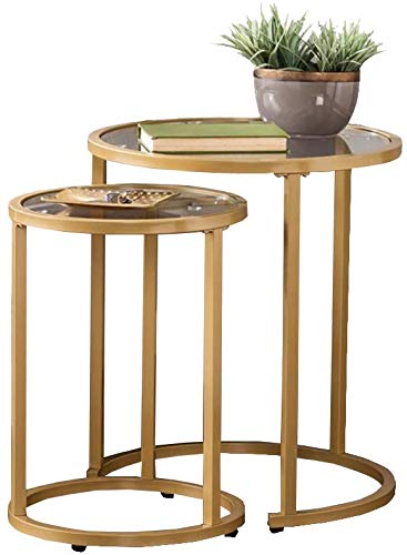 HOMRanger Round Coffee Table, Creative Bedroom Living Room Sofa Side T