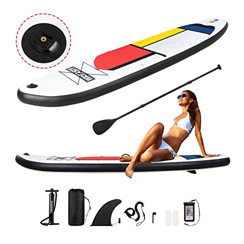 Snario Prancha de stand up paddle inflável antiderrapante SUP para todos os níveis de habilidade Pra