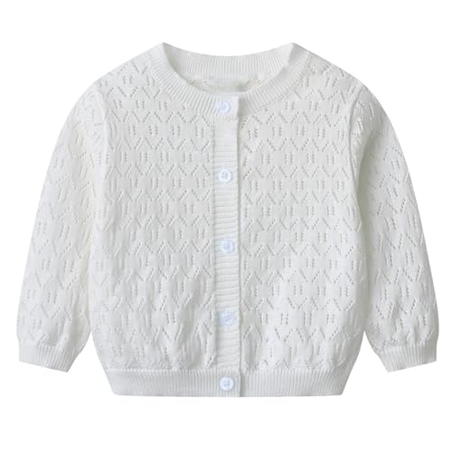 Girls Boys Knit Cardigan Sweaters Open Front Button Down Casual Long Sleeve Toddler Kids Fall Crewneck Chunky Knit Outwear
