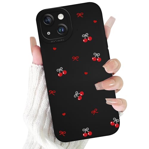 Coque de protection antichoc iPhone 14 à motif cerise mignon