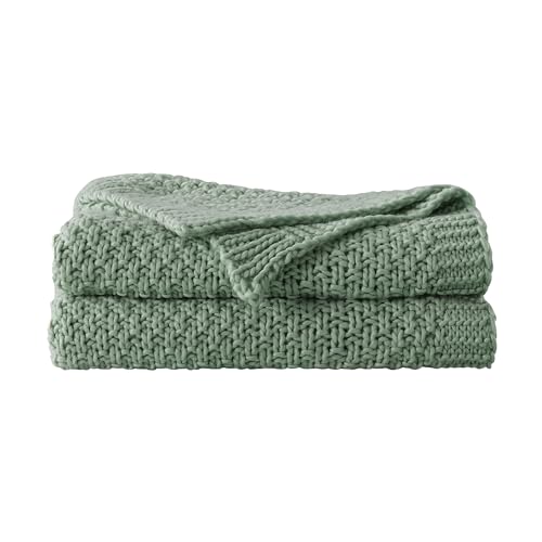 WDCOZY Chunky Cable Knit Throw Blanket Super Soft Warm Knitted Throw Blanket for Couch, Sofa, Chair, Bed Lightweight Breathable Cozy Comfortable Home Decorative Sage Green 50x60 Inches - image 8