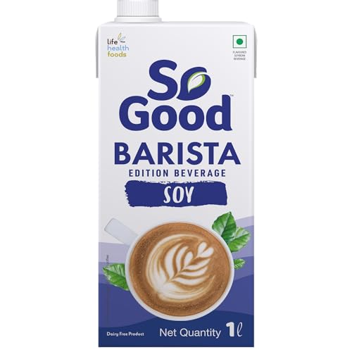So Good Plant Based Soy Barista Edition Beverage 1 L| Lactose Free| No Preservatives | Gluten Free | Zero Cholesterol | Dairy Free| Rich Creamy Frothy for that perfect cup of Coffee/Tea/Smoothies