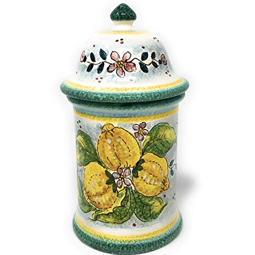 Ceramiche D'arte Parrini- Italian Ceramic Biscuit Cookies Jar Hand Hand Painted Decorated Made In Italy Tuscan Art Pottery #TOP23