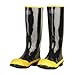 Cordova BST-9 Black Boot With Black Ribbed Sole, Yellow Steel Toe & Steel Shank, Cotton Lined, 16-Inch Length, Over-The-Sock Style, Size 9