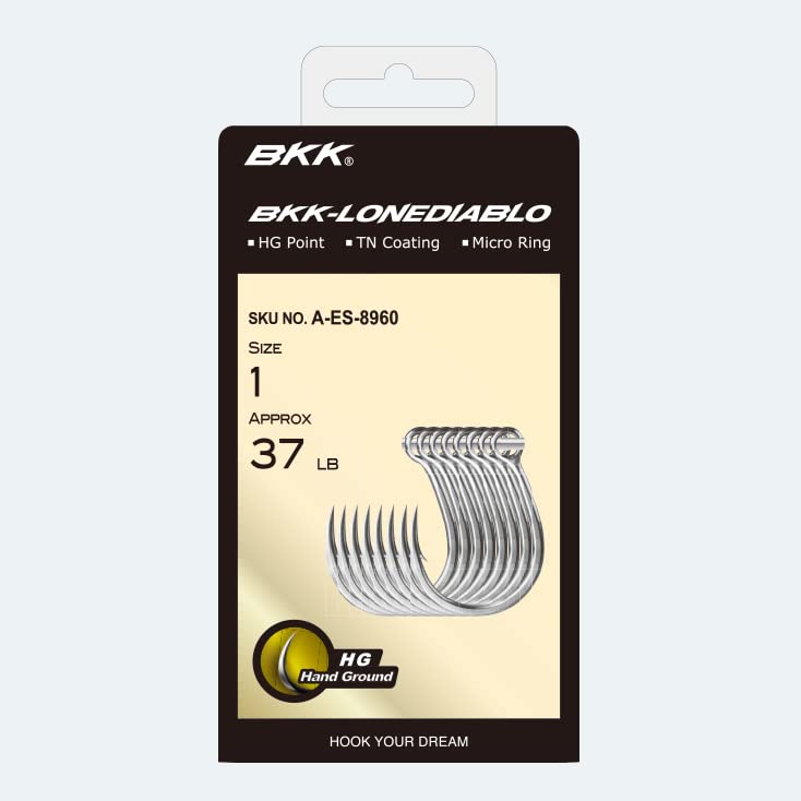 BKK LONEDIABLO Single Lure Hook | 5X | Saltwater Ultra-Antirust Coating | Hand Ground Point | Popping Trolling Stickbaits