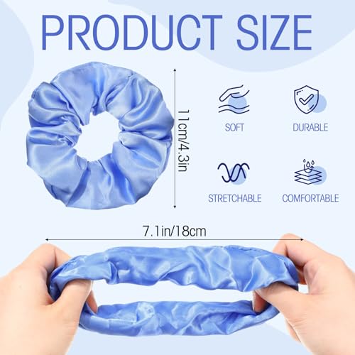 Image of Tatuo 24 Pieces Hair Scrunchies for Girls,Blue Series Color,Satin