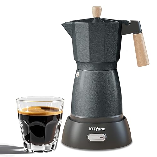 Recopilación de Cafeteras italianas eléctricas los 5 mejores. 41 KITfanz - Cafetera eléctrica de café expreso, cafetera italiana, cafetera eléctrica, cafetera cubana, cafeteras eléctricas portátiles con base desmontable, 3 o 6 tazas (gris)