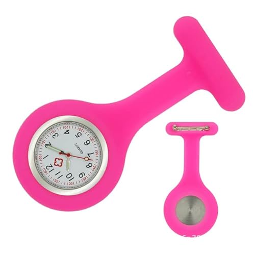 Relógio Lapela Silicone Rosa Pink Enfermagem Enfermeira