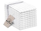 ZOLLNER Juego de 10 paños de Cocina de algodón de 50x70 cm - Muy absorbentes y duraderos - Lavables hasta 95 °C - a Cuadros Grises y Blancos - Calidad gastronómica - Oeko Tex®
