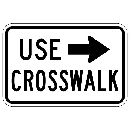 Use Crosswalk With Right Arrow, Metal Tin Sign, For Outdoor & Indoor, 12×8 Inch