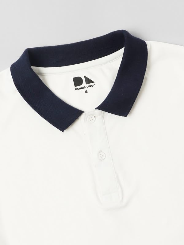 Image of Dennis Lingo Men's Cotton Polo Neck Tshirt, Regular Fit Long Sleeve