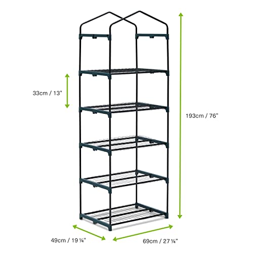 BRAMBLE 5-Lagen Mini Tuinkas, Kweekkas, Broeikas voor Binnen en Buiten met 5 Planken, Stalen Frame en Versterkt PVC… - Image 5