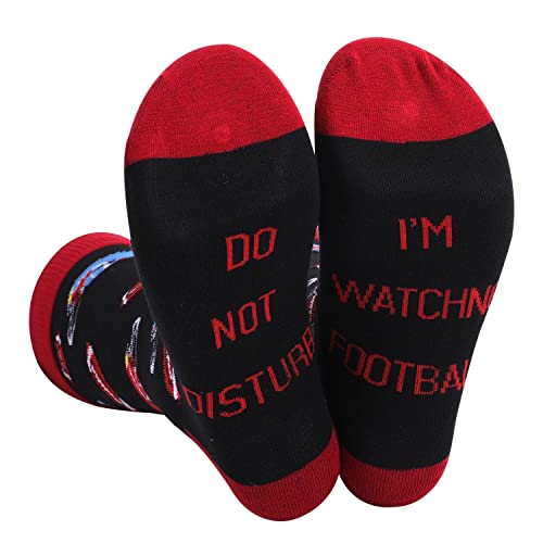 FGFD&OU Calze per Donna e Uomo Cotone Calzini Divertenti con Testo Do Not Disturb, I'm Watching Football BASEBALL GOLF Calzini Sportiviper Unisex, Regali Divertenti Regalo di Natale (FOOTBALL)