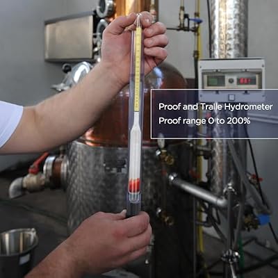Chengu Hydrometer Alcohol Meter Test Kit 0-200 Proof with Glass Cylinder, Brush and Dust Cloth, Distilling Moonshine Alcoholmeter for Proofing Distilled(Stylish Style)