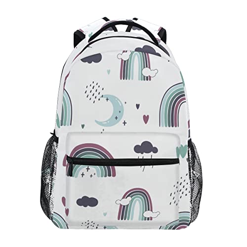 Sac à dos école lune arc-en-ciel pour le voyage des ados filles